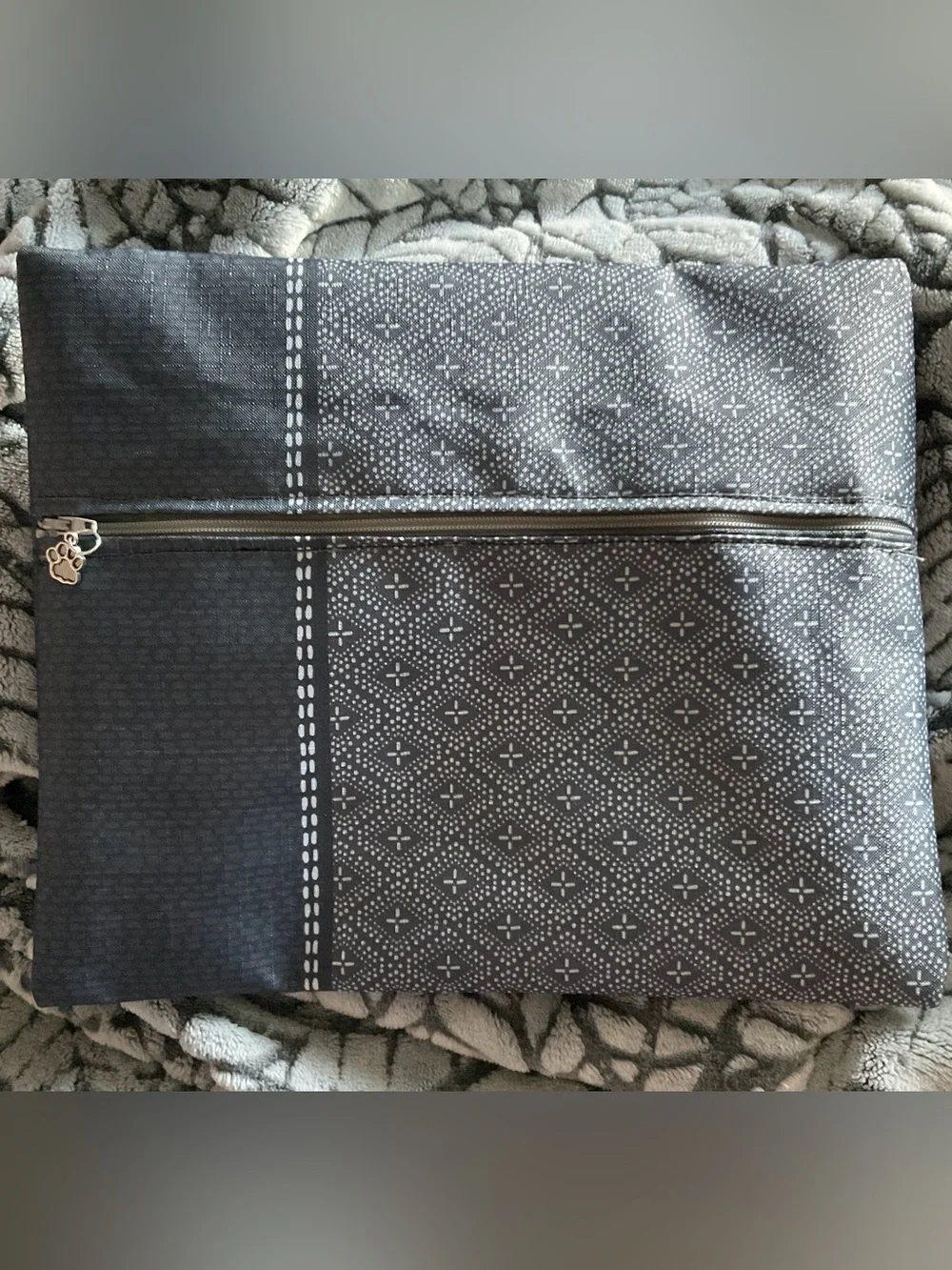 Be Awesome Script Print Black Decorative Cosmetic Bag. Has Zip Closure, 10x8”